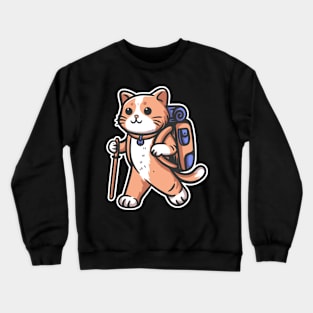 Hiking Cat Crewneck Sweatshirt